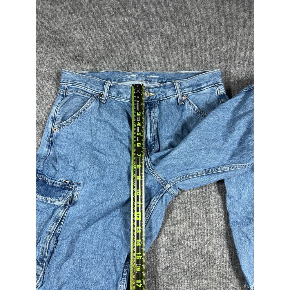 Old Navy Baggy Jeans womens 10 Blue Drapey Denim Cotton Preppy Mid-Rise Wide Leg - Picture 5 of 14